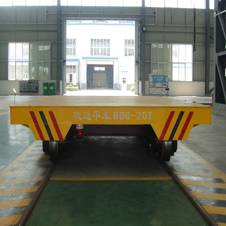Industrial Motorized Transfer Cart With Steel Rail Wheels 40 Ton